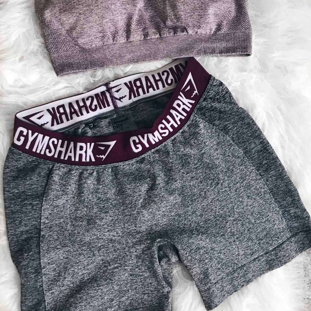 Gymshark flex shorts with plum band